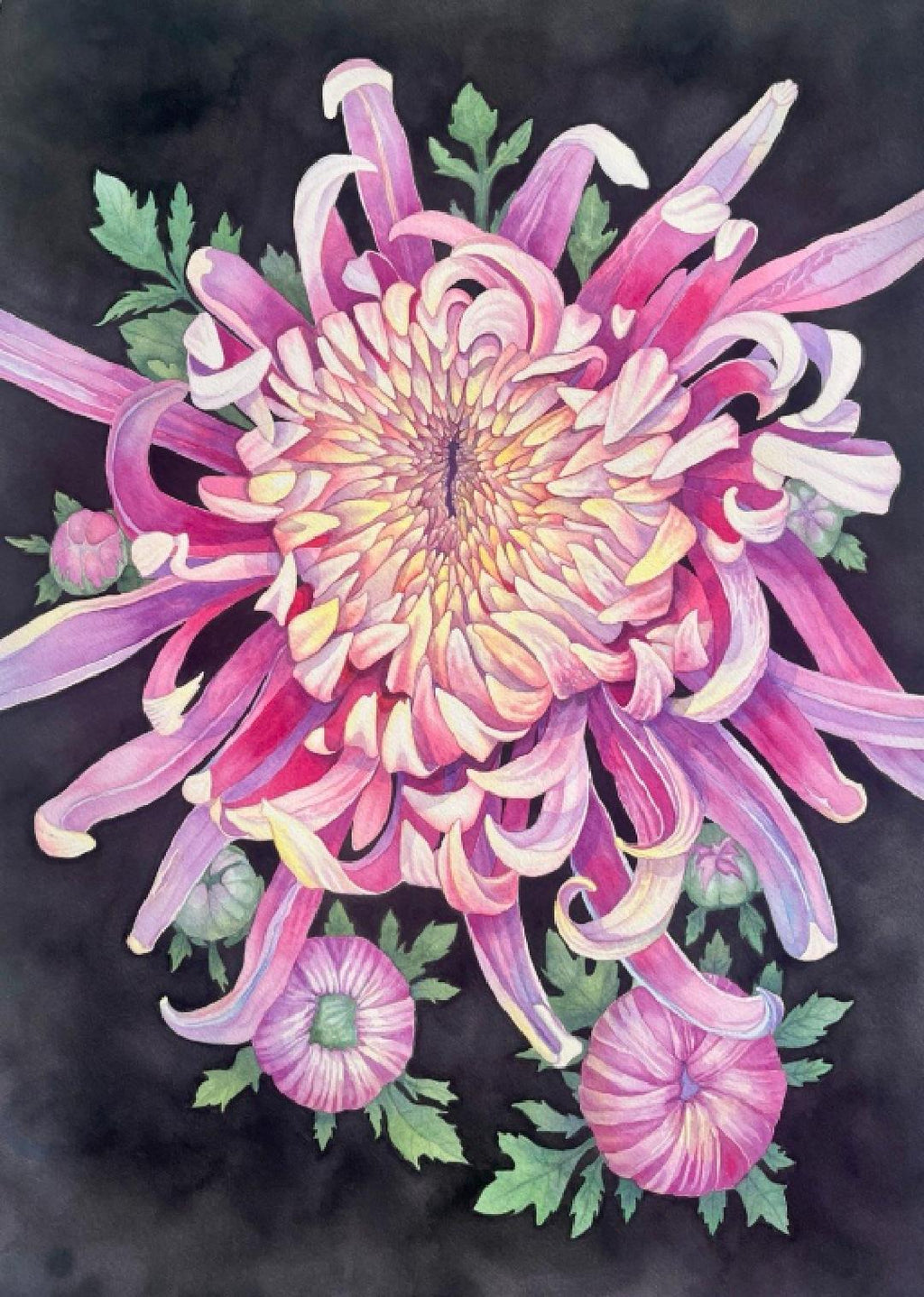 Dahlia | Original watercolor painting 75*57 cm
