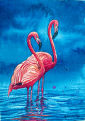 Flamingo Serenity – Original Watercolor Painting