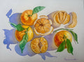 Sliced Mandarins - original watercolor painting