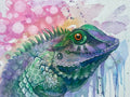 Green Lizard - Original watercolour painting