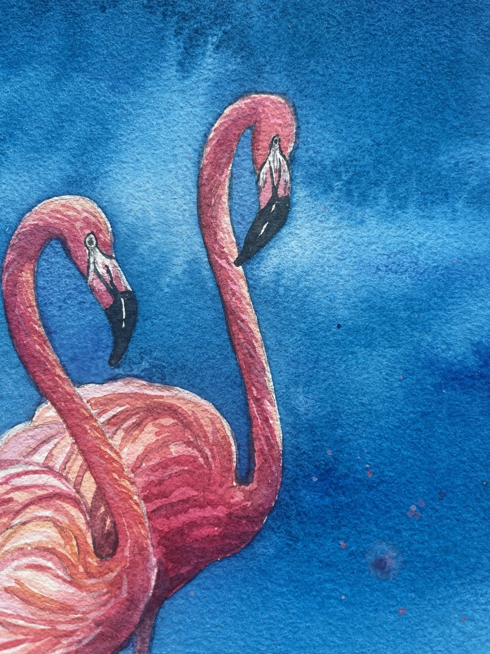 Flamingo Serenity – Original Watercolor Painting