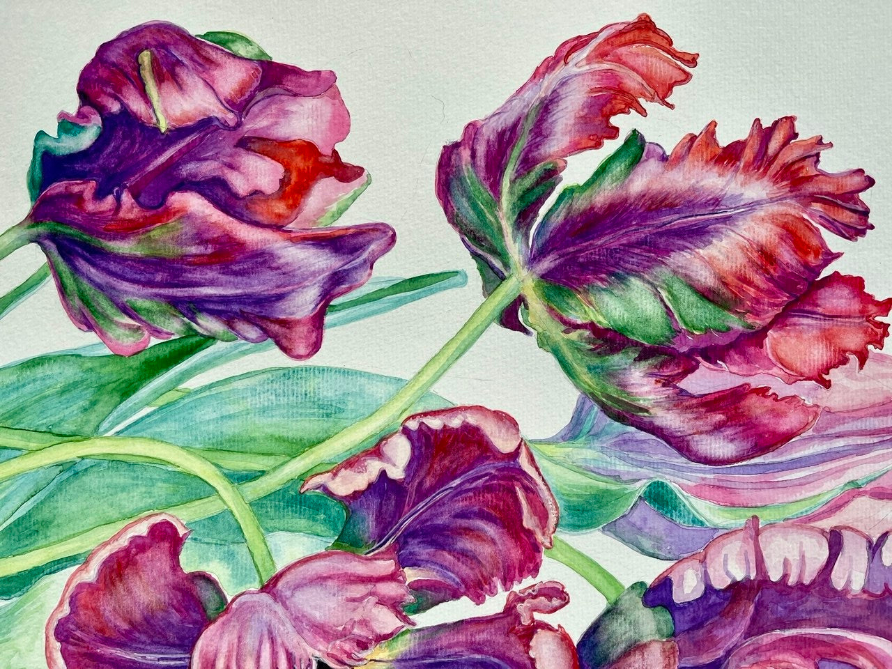 Tulips - Original Watercolor Painting A2 (42*59 cm)