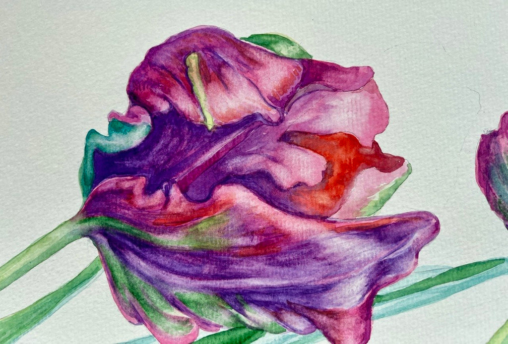 Tulips - Original Watercolor Painting A2 (42*59 cm)