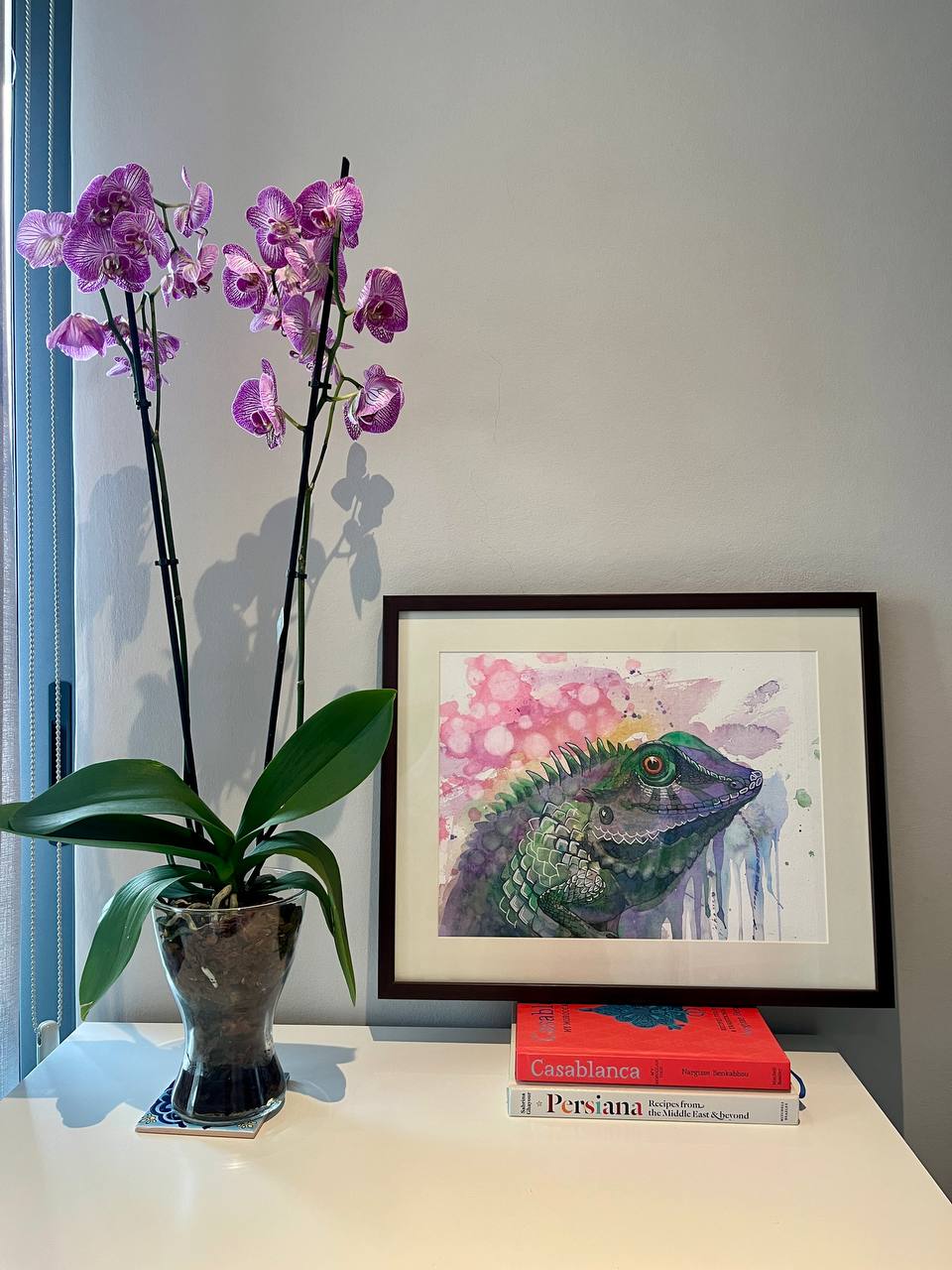 Green Lizard - Original watercolour painting
