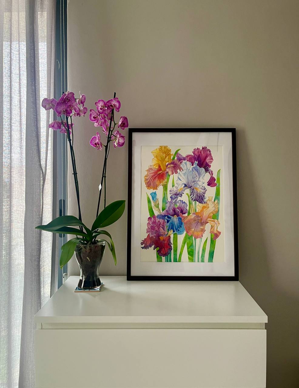 Irises-Original Watercolor Painting A2 (42*59,4 cm)