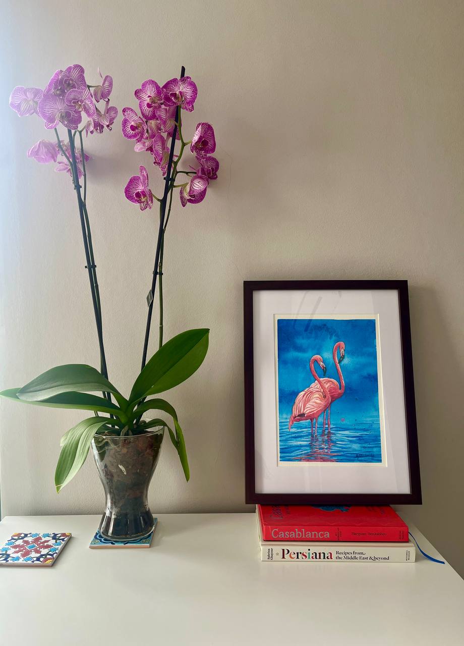 Flamingo Serenity – Original Watercolor Painting