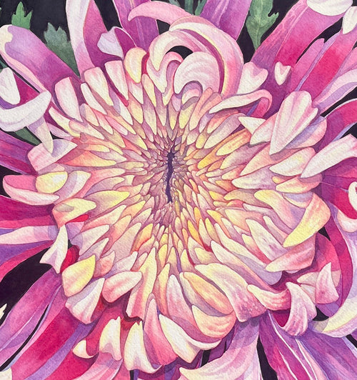 Dahlia | Original watercolor painting 75*57 cm