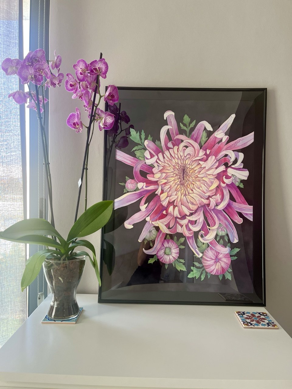 Dahlia | Original watercolor painting 75*57 cm