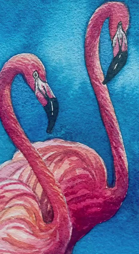 Flamingo Serenity – Original Watercolor Painting
