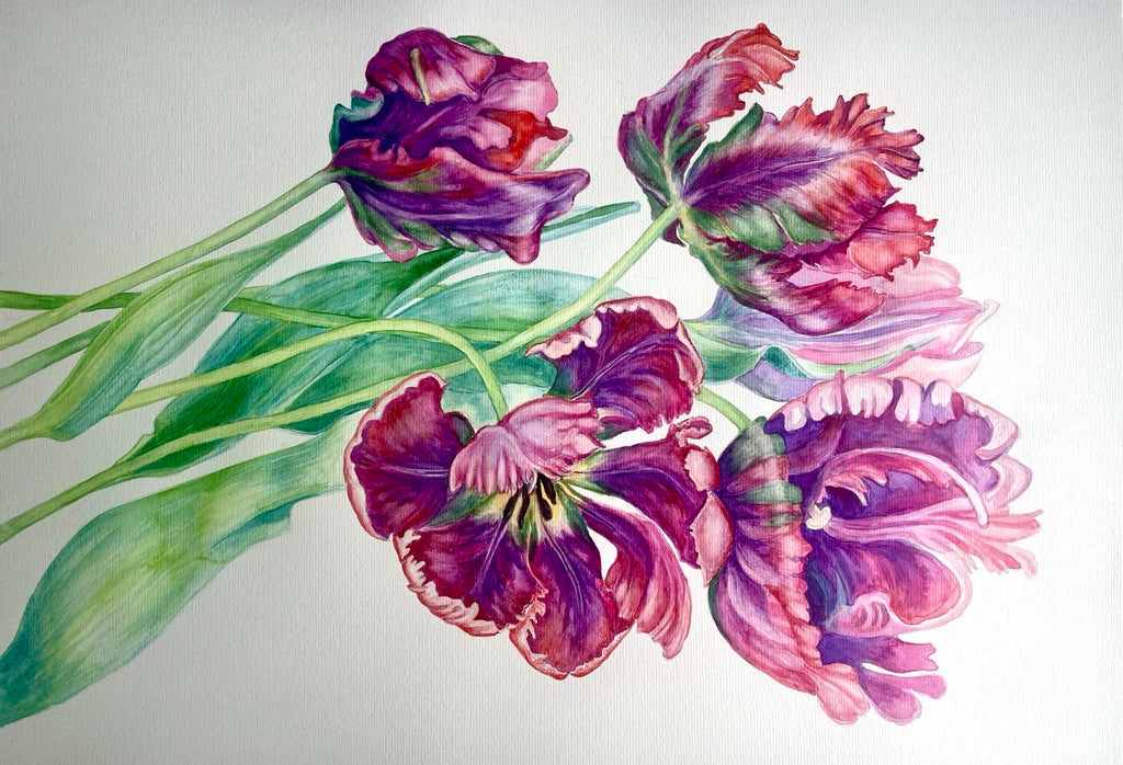Tulips - Original Watercolor Painting A2 (42*59 cm)